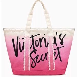NWT VS Pink Canvas Tote 🆕